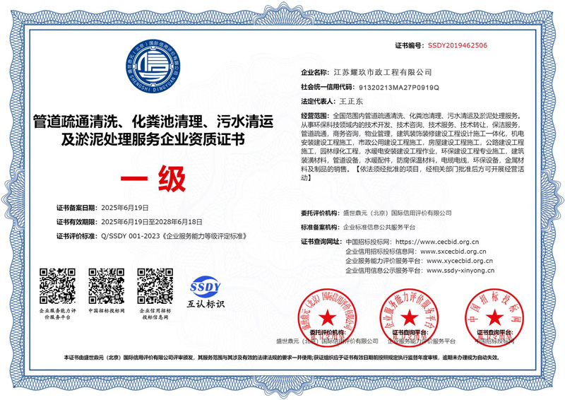 颐和路企业资质证书